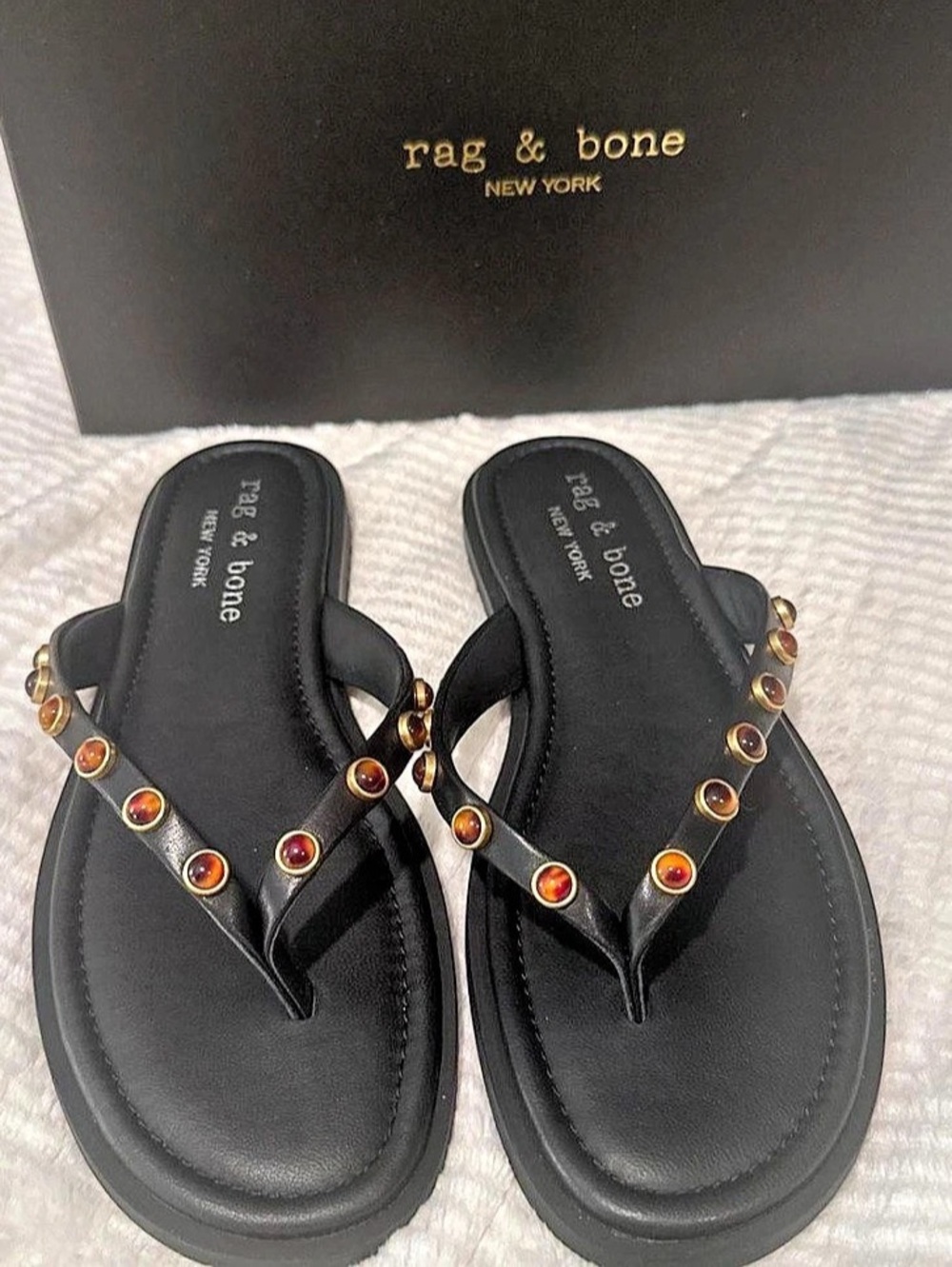 rag & bone Embellished Black Sandals